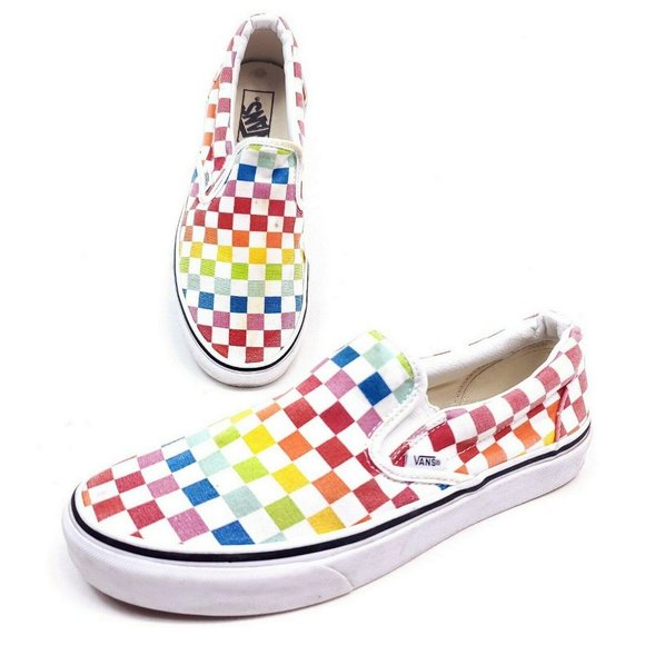 gay pride slip on vans